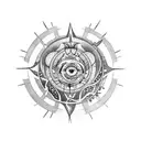 Black Sun with Black Lilith Moon tattoo design idea