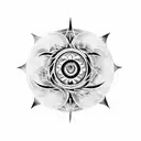 Black Sun with Black Lilith Moon tattoo design idea