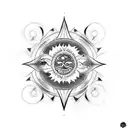 Black Sun with Black Lilith Moon tattoo design idea