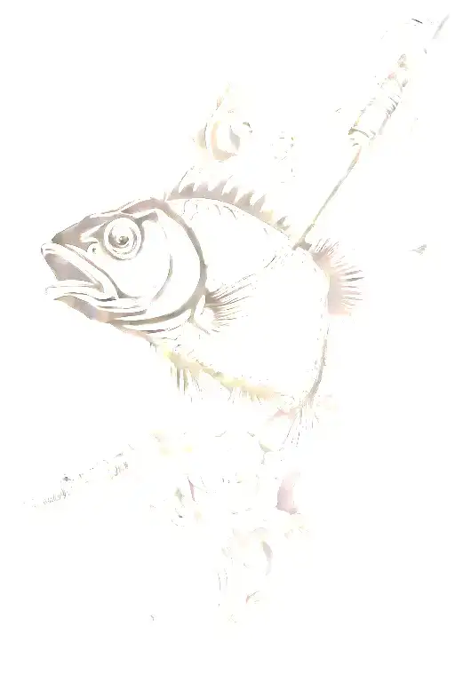 Gone Fishing rod transforming tattoo design idea