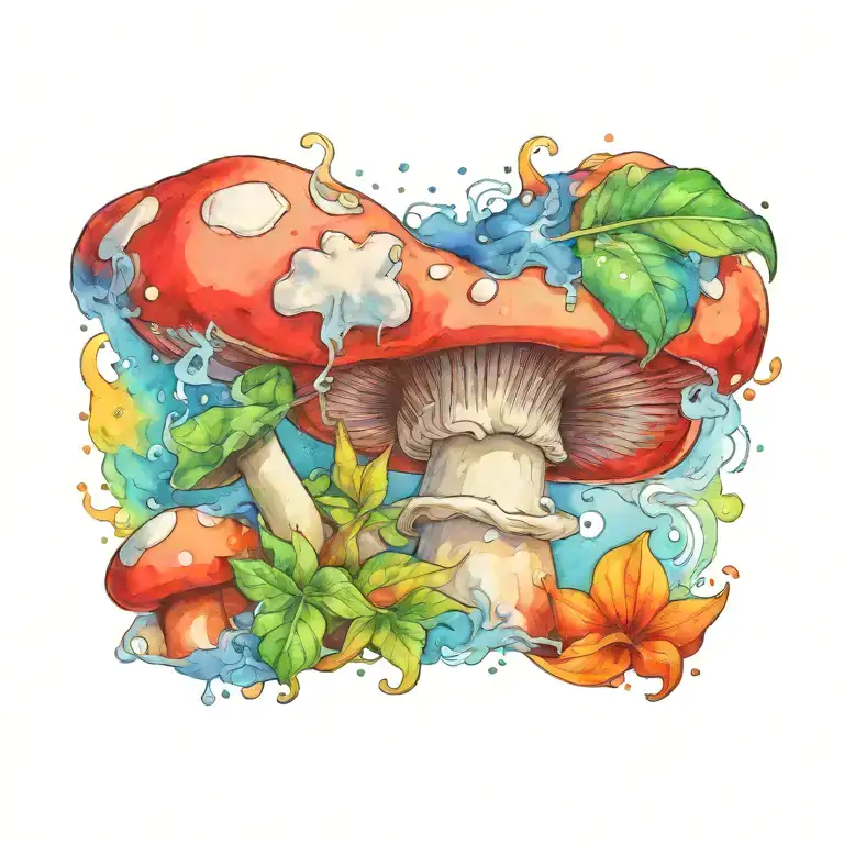 mario mushroom smoking weed tattoo design idea