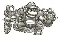 Mario and Donkey Kong tattoo design idea