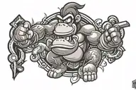 Mario and Donkey Kong tattoo design idea