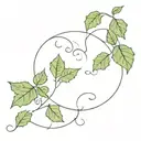 j with ivy vines growing next to it  tattoo design idea