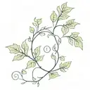 j with ivy vines growing next to it  tattoo design idea