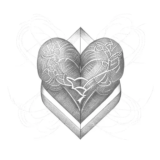 A stock market graph intertwined with a heart representing love for success tattoo design idea