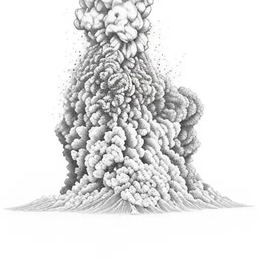 Volcano erupting with divine feminine energy tattoo design idea