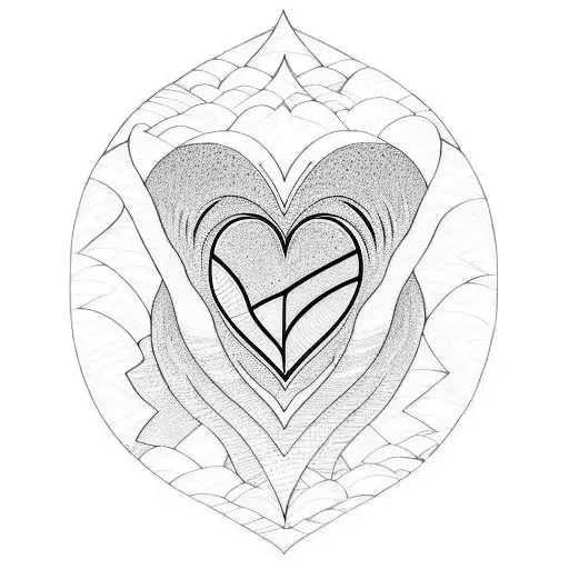 waves in a heart tattoo design idea