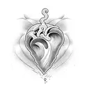 waves in a heart tattoo design idea
