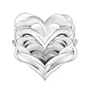 waves in a heart tattoo design idea