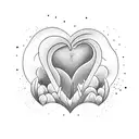 waves in a heart tattoo design idea