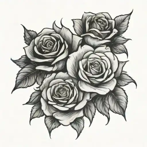 ROSES AND FIRE tattoo design idea