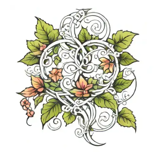 father daughter symbol ivy vines wrapped tattoo design idea