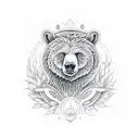 forest bear tattoo design idea