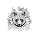 forest bear tattoo design idea
