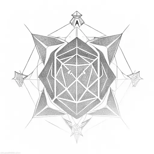 DND dice, 20 sided dice tattoo design idea