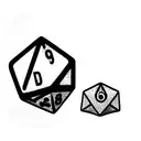DND dice, 20 sided dice tattoo design idea