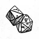 DND dice, 20 sided dice tattoo design idea