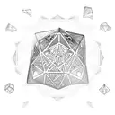 DND dice, 20 sided dice tattoo design idea
