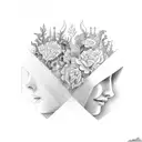 two windows one positive weather and garden other is gray tattoo design idea