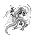 Dragon with lightning  tattoo design idea