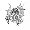 Dragon with lightning  tattoo design idea