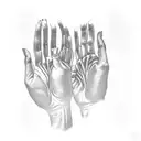 praying hands with risers  tattoo design idea