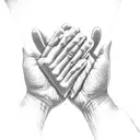 praying hands with risers  tattoo design idea