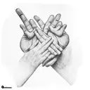 praying hands with risers  tattoo design idea
