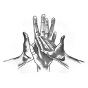 praying hands with risers  tattoo design idea