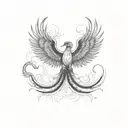 phoenix & snake tattoo design idea