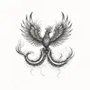 phoenix & snake tattoo design idea
