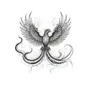 phoenix & snake tattoo design idea