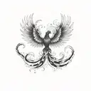 phoenix & snake tattoo design idea