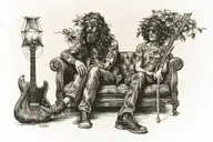 70s hippie couch  tattoo design idea