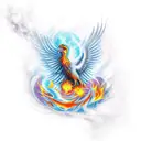Phoenix with ice and fire tattoo design idea