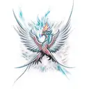 Phoenix with ice and fire tattoo design idea