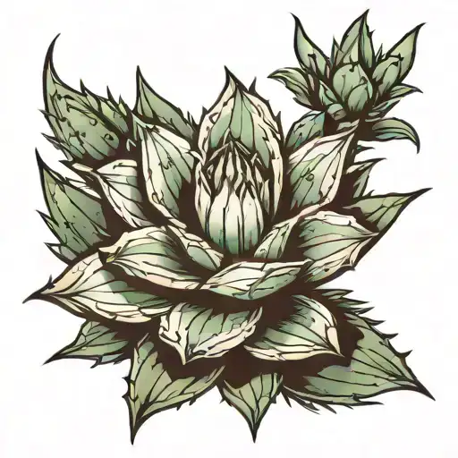 agave plant tattoo design idea