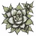 agave plant tattoo design idea
