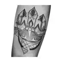 a hamsa full fore arm tattoo design idea