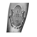 a hamsa full fore arm tattoo design idea