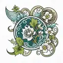 irish flower moon  tattoo design idea