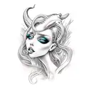 fetish mermaid dominatrix tattoo design idea