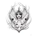 fetish mermaid dominatrix tattoo design idea