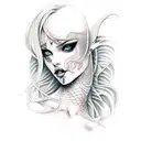 fetish mermaid dominatrix tattoo design idea