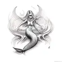fetish mermaid dominatrix tattoo design idea