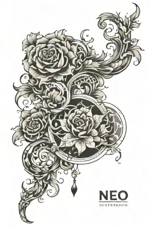 For your leg sleeve, we can combine the elements you mentioned into a cohesive and symbolic design. Here's a concept:  # tattoo design idea