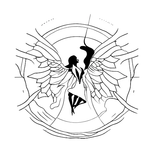 A minimalist tattoo of a silhouette of Taylor Swift singing on a stage tattoo design idea