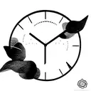 Letra S con reloj y brujula tattoo design idea