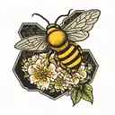 dab bee hive tattoo design idea